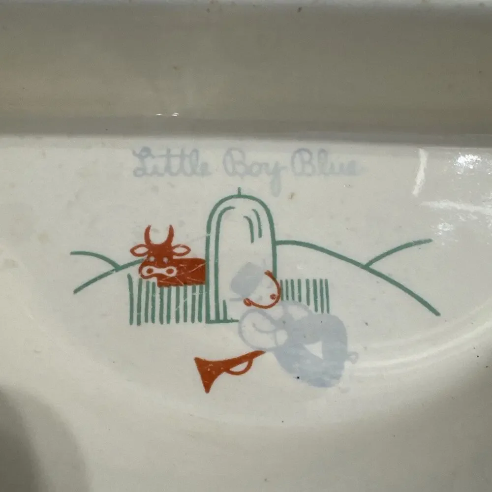 1940s Excello Food Warming Dish Little Boy Blue